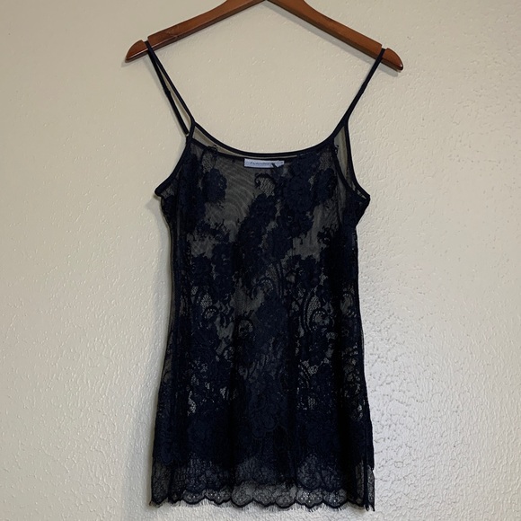 FLANNEL Tops - FLANNEL Black Lace Camisole Adjustable Straps Size 0